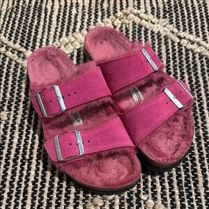 Pink Suede Birkenstock Sandals